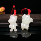 Hetian Jade Zodiac Pendant Necklace Chinese Carved Charm Jewelry