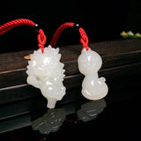 Hetian Jade Zodiac Pendant Necklace Chinese Carved Charm Jewelry