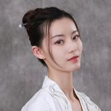 Hetian Magnolia Flower Hairpin Thai Silver Chinese Retro Lady Silver Jewelry