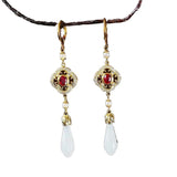 Hetian Magnolia Flower Diamond Earrings Retro Charm Women's Jewelry