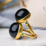 Hetian Jade Silver Ring Chinese Bamboo Charm Women's Jewel