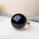 Hetian Jade Silver Ring Chinese Bamboo Charm Women's Jewel