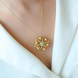 Natural Hetian Jade Pendant Necklace Chinese Retro Unique Craft Silver Jewelry