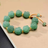Natural Hetian Jade Coloful Rose Jade Bracelet for Women Bangle Beads