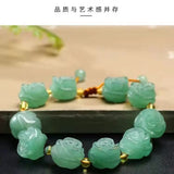 Natural Hetian Jade Coloful Rose Jade Bracelet for Women Bangle Beads