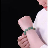 Natural Hetian Jade Coloful Rose Jade Bracelet for Women Bangle Beads