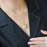 Hetian Jade Flower Necklace Chinese Gawu Box Pendant Wedding Jewelry