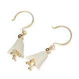 Hetian Jade Lily Orchid Earrings Bells Retro Craftsmanship Silver Jewelry