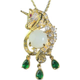 Hetian Jade Necklace S925 Silver Gold-plated Inlaid Pendant