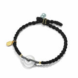 Natural Hetian Jade Round Blessing Bracelet Women Men Hand Rope Wedding