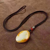 Natural Hetian Jade Seed Stone Pendant, Red Skin Jade Necklace for Couples