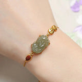 Hetian Jade Pixiu Bracelet Women's Silver Jewelry