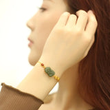 Hetian Jade Pixiu Bracelet for Women Chinese Silver Jewelry