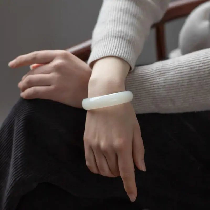 Natural Hetian Jade Bracelet for Women - Mother's Jewelry