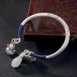 Hetian Chalcedony Lucky Cat Bracelet Mulan Jewelry