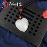 Hetian Jade Heart Pendant Lanolin Chicken Heart Jade Pendant