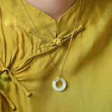 Hetian Jade Hollow Butterfly Pendant Necklace Bohemian Women's Jewelry