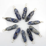 Hexagonal Agates Tiger Eye Pendant Necklace Wire Wrap Women's Jewelry