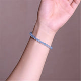 Ice Transparent Aquamarine Beads Bracelet Women Jewelry
