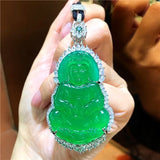 Ice Agate Green Chalcedony Pendant Women's Necklace