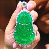 Ice Agate Green Chalcedony Pendant Women's Necklace