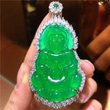 Ice Agate Green Chalcedony Pendant Women's Necklace