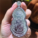 Ice Agate Green Chalcedony Pendant Women's Necklace
