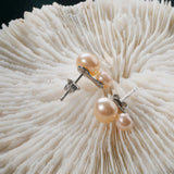 Pink Pearl Sterling Silver Stud Earrings 4.5-8mm