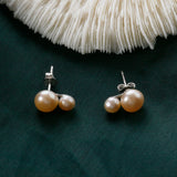 Pink Pearl Sterling Silver Stud Earrings 4.5-8mm