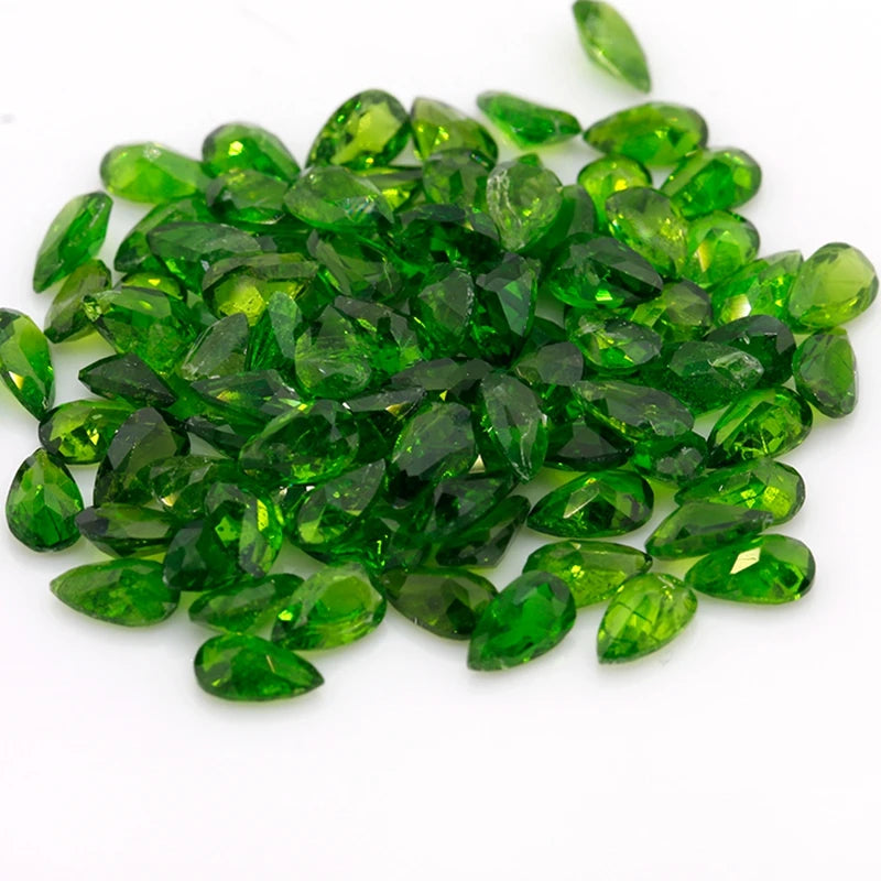 Natural High Diopside Pear Cut 3x5mm Stone Inlay