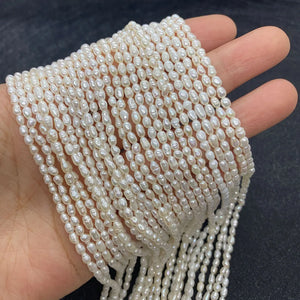 Freshwater Pearls Rice Shaped Necklace Cultured Pearl Beads DIY 2-13mm