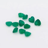 Green Agate Heart Cut 4x4mm Ring Necklace Jewelry