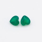 Green Agate Heart Cut 4x4mm Ring Necklace Jewelry