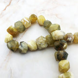 Yellow Opal Quartz Faceted Gem Nugget Beads for Jewelry Making