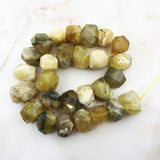 Yellow Opal Quartz Faceted Gem Nugget Beads for Jewelry Making