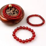 Red Agates Stone Beads Bracelet for Good Luck