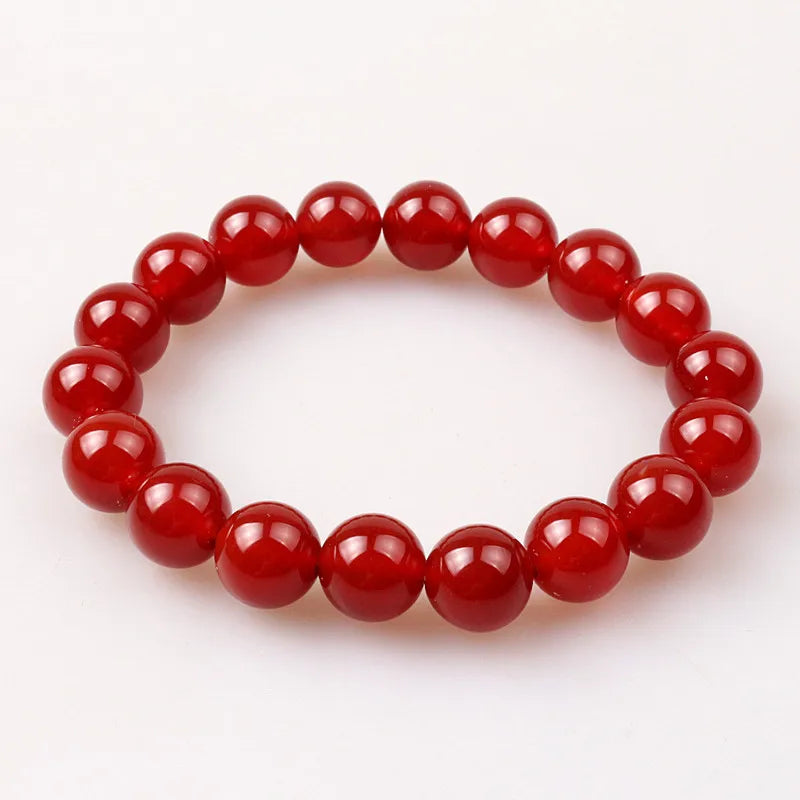 Red Agates Stone Beads Bracelet for Good Luck