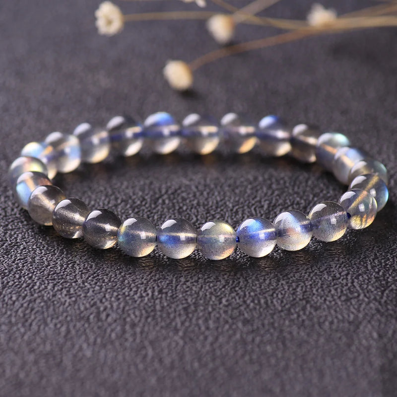 Stone Gray Moonstone Beads Bracelet For Women Charm Bracelets