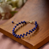 Lapis Lazuli Bead Bracelet Woven Boho Charm Gift