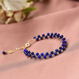 Lapis Lazuli Bead Bracelet Woven Boho Charm Gift