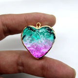Crystal Heart Charms Pendants 30mm Necklace Jewelry Making 12pcs/lot