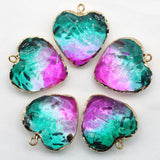Crystal Heart Charms Pendants 30mm Necklace Jewelry Making 12pcs/lot