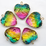 Crystal Heart Charms Pendants 30mm Necklace Jewelry Making 12pcs/lot