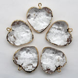 Crystal Heart Charms Pendants 30mm Necklace Jewelry Making 12pcs/lot