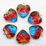 Crystal Heart Charms Pendants 30mm Necklace Jewelry Making 12pcs/lot
