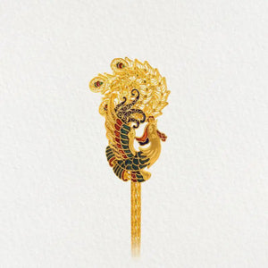 Hotan Jade Enamel Peacock Hanfu Hair Accessory Chinese Tiara