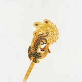 Hotan Jade Enamel Peacock Hanfu Hair Accessory Chinese Tiara