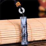 Hotan Jade & Bamboo Pendant for Peace