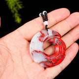 Hotan Jade Chicken Blood Jade Charm Pendant Dragon Hook