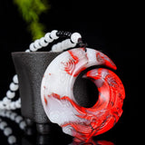 Hotan Jade Chicken Blood Jade Charm Pendant Dragon Hook